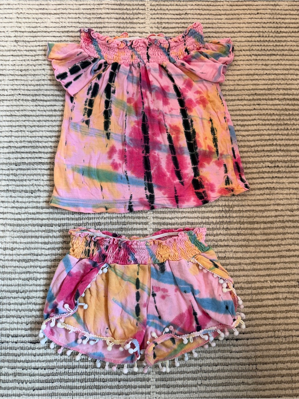 Flowers by Zoe 2T Tie-Dye Top and Shorts Set